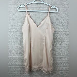 ALICE MCCALL Blush Slip Mini Dress Sz 4 Lace hem